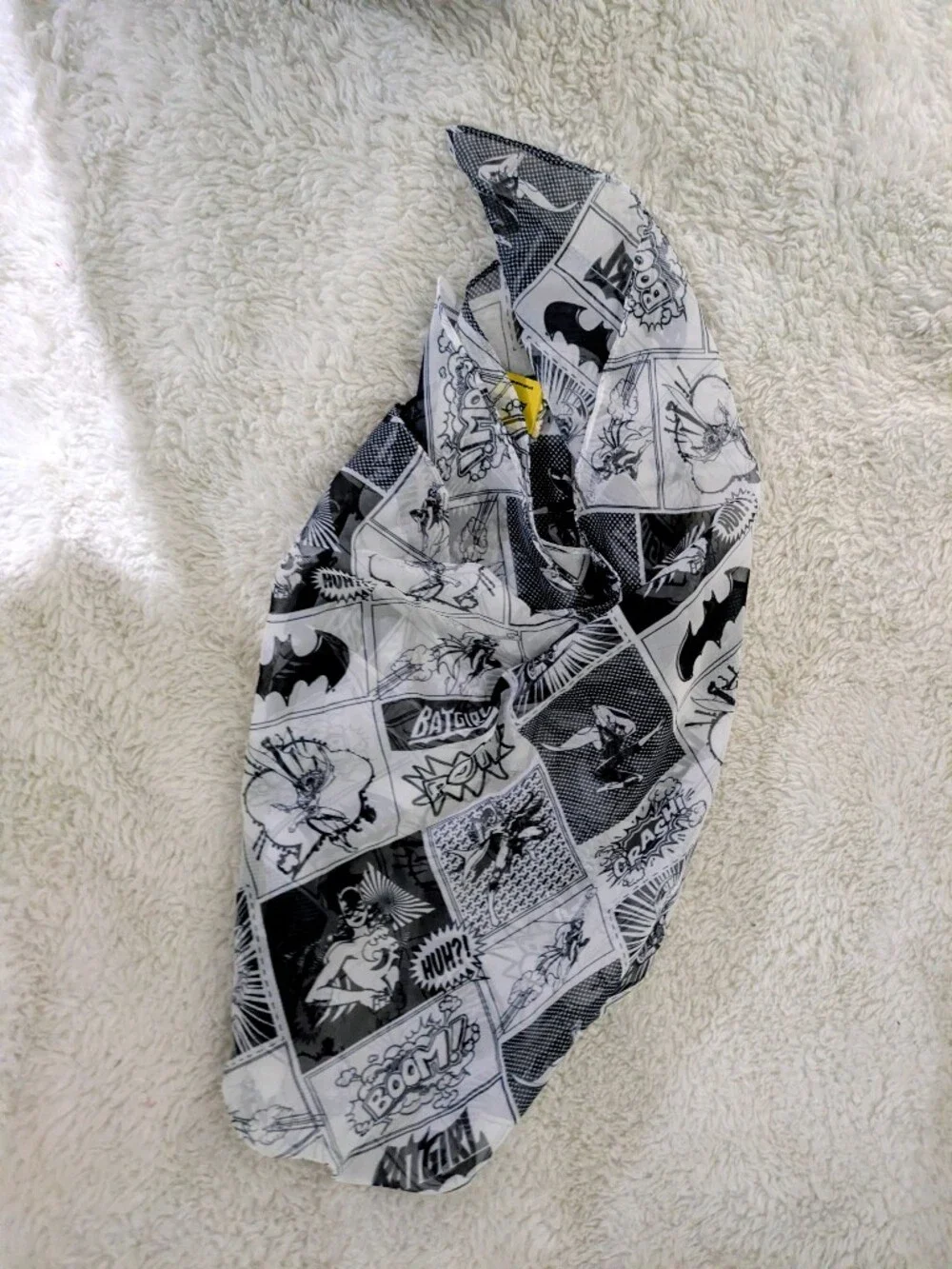 Batgirl Black And White Head Scarf